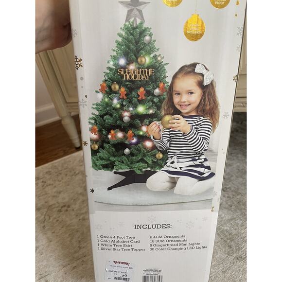 Build Your Own Christmas Tree Kit 4’ BNIB Everything Included Kids Green‎ Tree - Picture 4 of 6